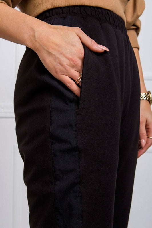 Black sweatpants with elastic bands