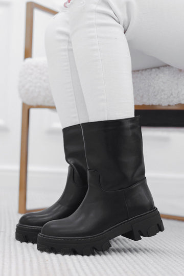 Bottines Alexoo noires en similicuir