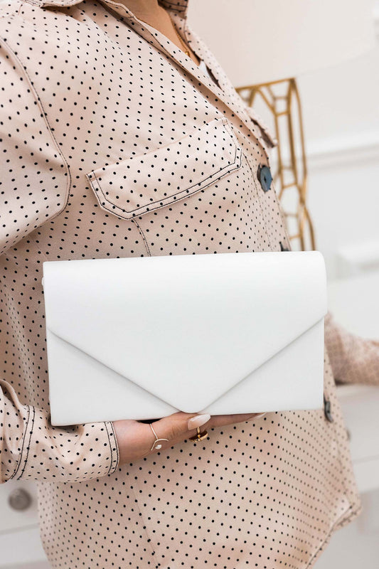 Bag - white B205 clutch in faux leather