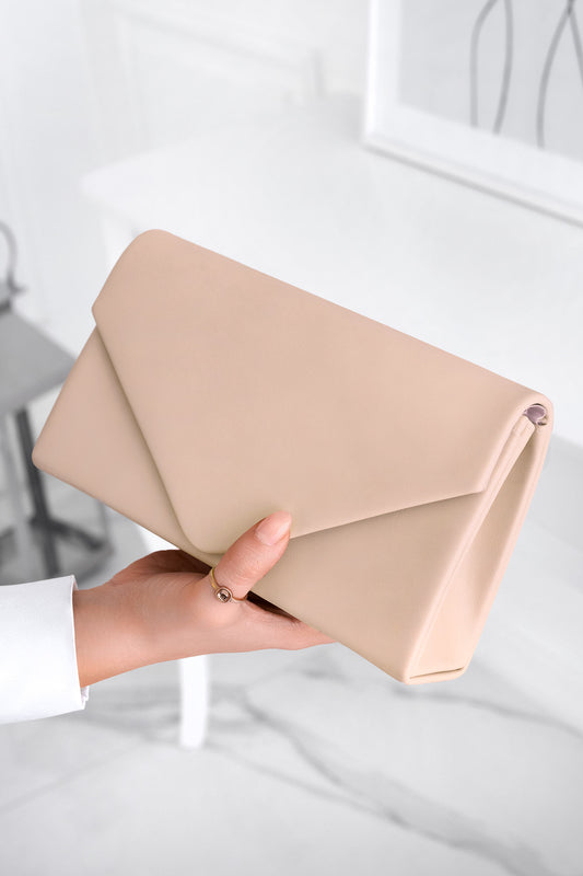Pochette B205 beige en simili cuir