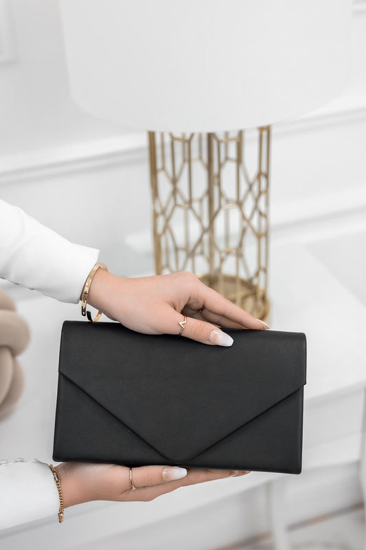 Borsa pochette nera in finta pelle B205