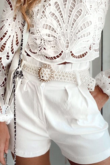 Ceinture blanche en perles