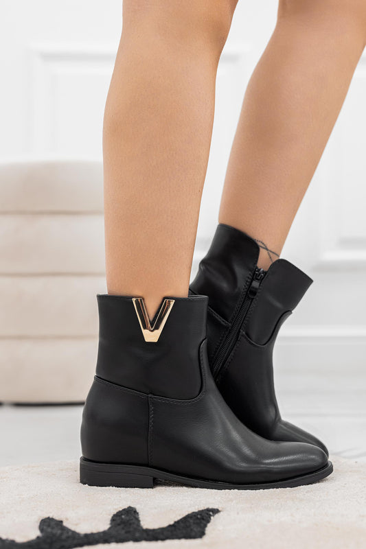 Bottines noires avec semelle compensée intérieure