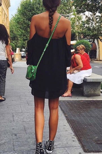 Robe bustier en voile noir