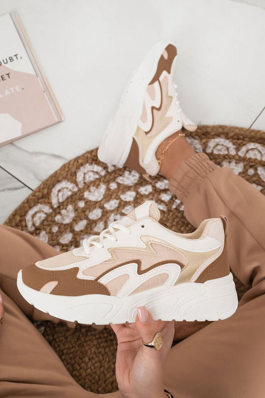 sneakers con onde beige Marroni